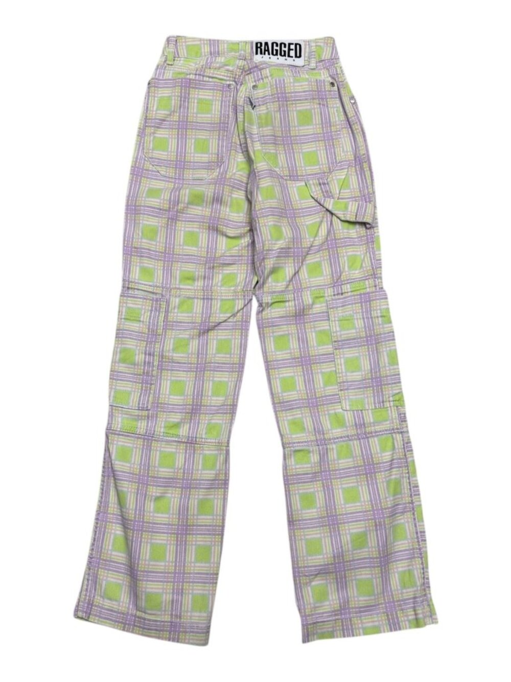 RUGGED JEANS Plaid Pastel Streetwear Cute Denim Pants Jeans Womens 24